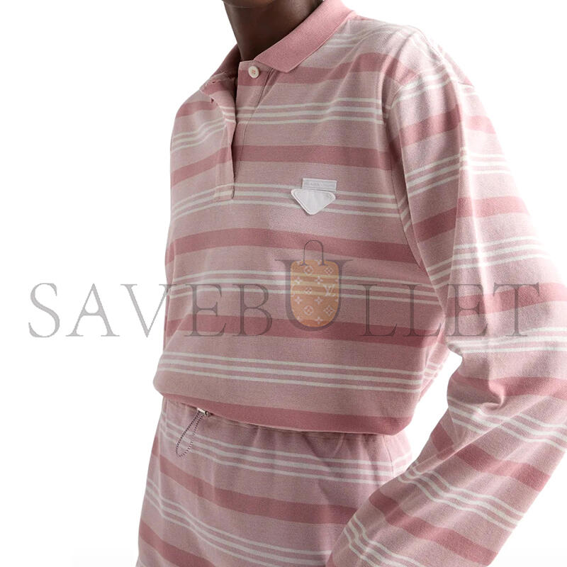 Pra*a striped knit polo shirt